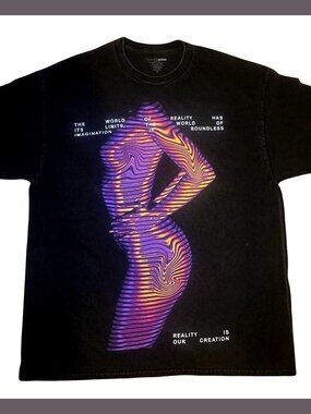 Fashion Nova Abstract Graphic Tee Black XL